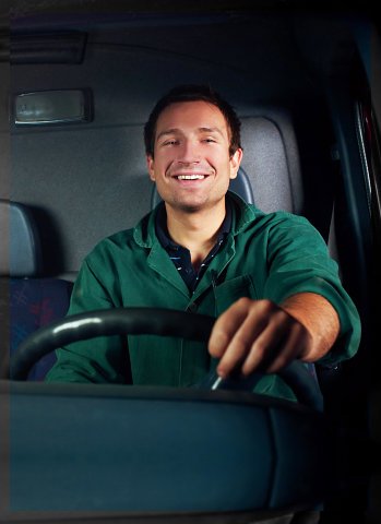 driver smiling